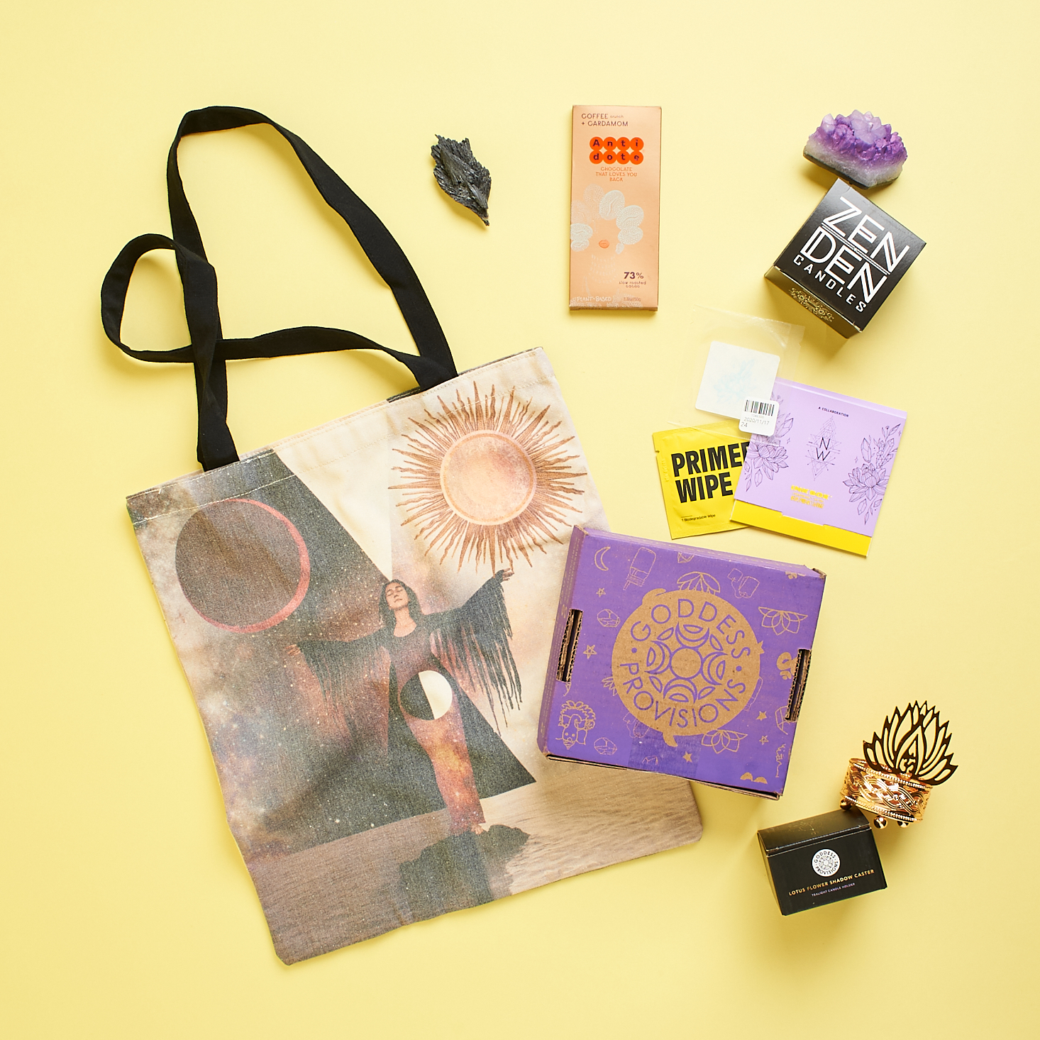 goddess provisions box with tote bag