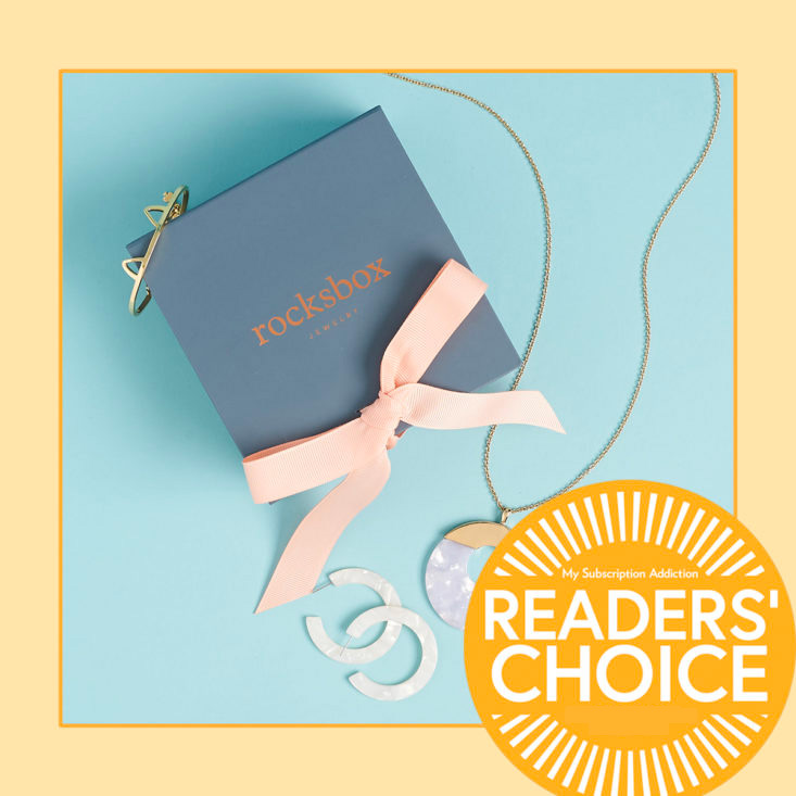 Rocksbox example box, winner of the best jewelry subscription award.